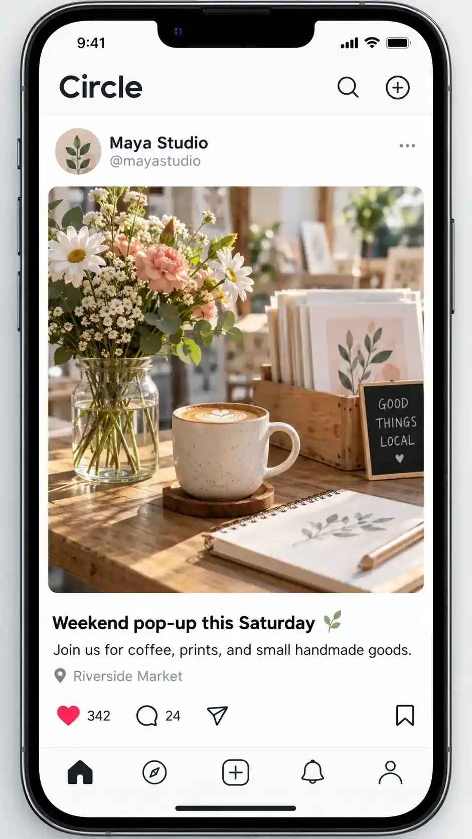 Captura de una publicación en redes sociales con el título «Weekend pop-up this Saturday».